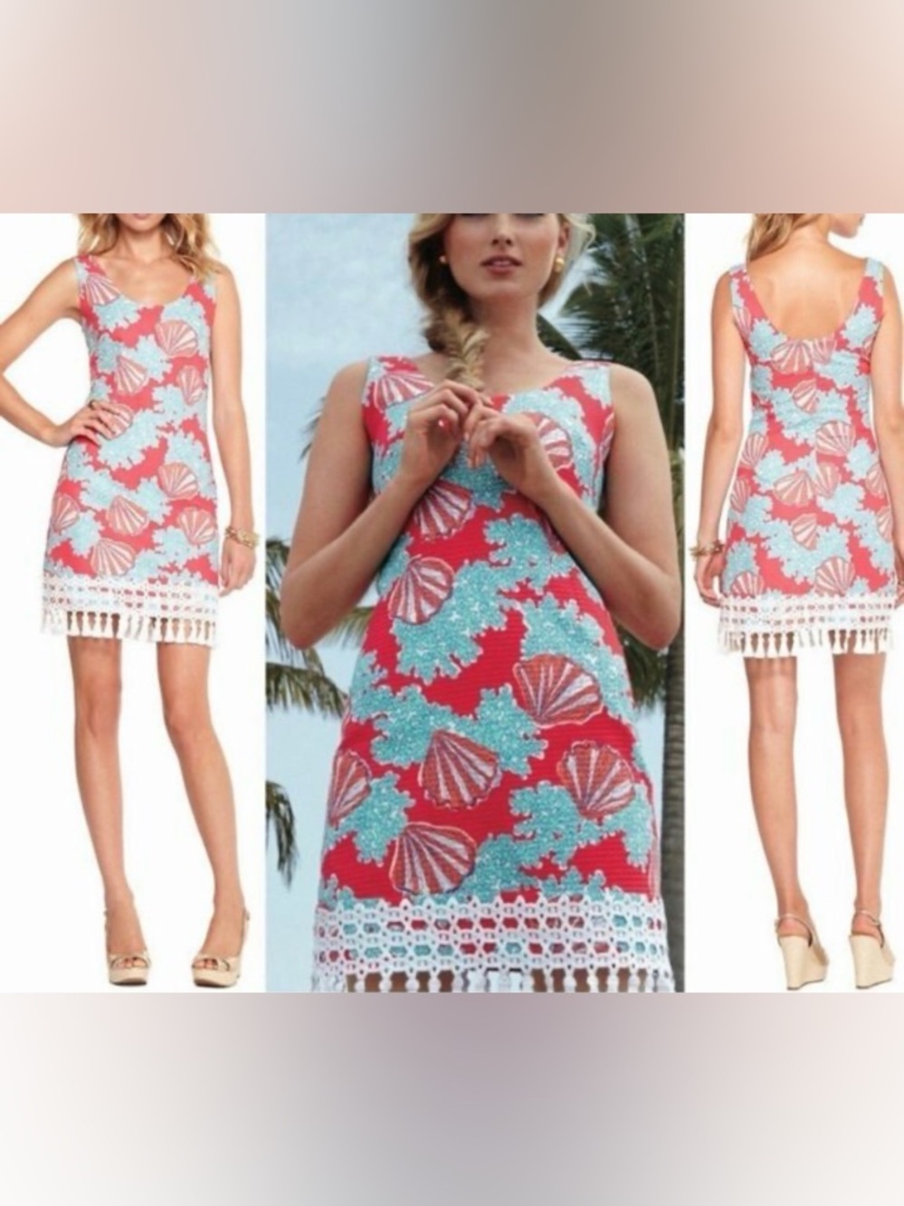 Lilly Pulitzer Pink & Aqua Tie-Dye Shift Dress - Picture 2 of 8